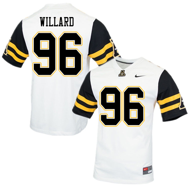 Men #96 Trevor Willard Appalachian State Mountaineers College Football Jerseys Sale-White